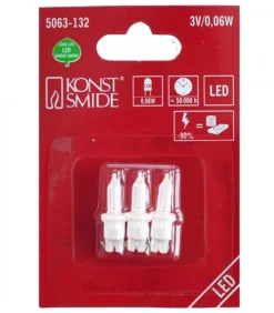 Konstsmide, guirlandes lumineuses de Noël 3 Ampoule Led De Rechange Pour Guirlandes Electriques 3V, 0,06W
