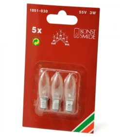 Konstsmide, guirlandes lumineuses de Noël 3 Ampoules De Rechange 55V, 3W Pour Chandelier Electrique 5 Lampes