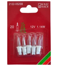 Konstsmide, guirlandes lumineuses de Noël 5 Ampoules De Rechange 12V, 1,14W Pour Guirlande De Noël 20 Lampes