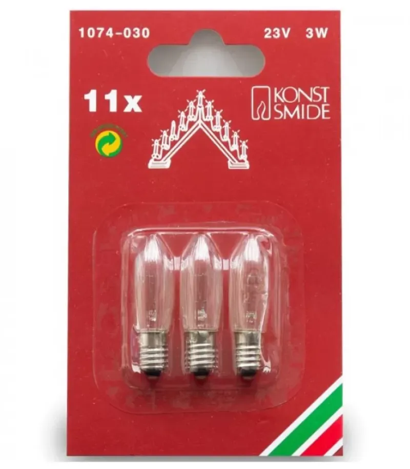Konstsmide, guirlandes lumineuses de Noël 3 Ampoules De Rechange 23V, 3W Pour Chandelier Electrique 11 Lampes