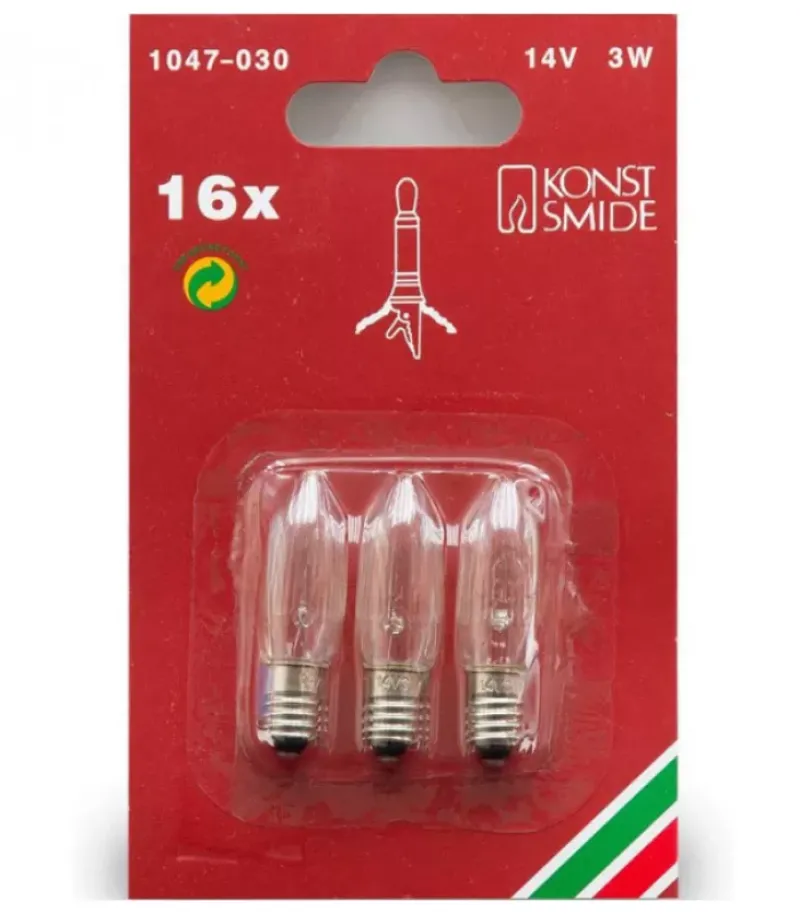 Konstsmide, guirlandes lumineuses de Noël 3 Ampoules De Rechange 14V, 3W Pour Chandelier De Noël 16 Lampes