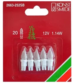 Konstsmide, guirlandes lumineuses de Noël 5 Ampoules Givrees Pour Guirlande 12 V, 1,14W, 20 Lampes