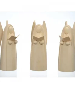 Schalling, crèche moderne 3 Anges En Bois Pour Crèche De Noël, 12 Cm