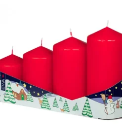 Ewa Kerzen, bougies de Noël et bougies de l'Avent 4 Grosses Bougies De L'Avent 50 Mm, Hauteur 65/80/95/110