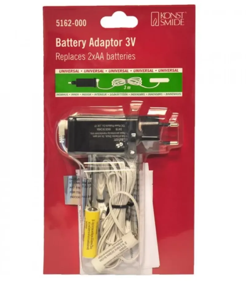 Konstsmide, guirlandes lumineuses de Noël Adaptateur Secteur Pour Articles Sur Piles 2 X 1,5 V Aa
