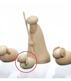 Schalling, crèche moderne Agneau En Bois Pour Crèche De Noël, 3 Cm