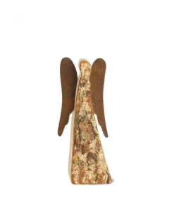 Waldfabrik, photophore en bois et étoile sapin de Noël Ange De Noël En Bois Avec Ailes Metal, 9 Cm