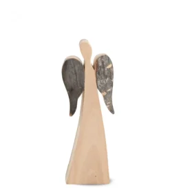 Waldfabrik, photophore en bois et étoile sapin de Noël Ange De Noël En Bois, Double Face 12 Cm