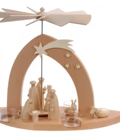 Schalling, crèche moderne Arche Pyramide Moderne De Noël En Bois D'Aulne