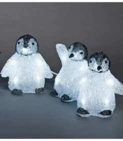 Konstsmide, guirlandes lumineuses de Noël Bebes Pingouins Lumineux Led En Acrylique, 12,5 Cm