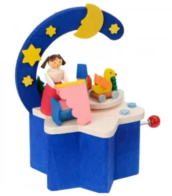 Graupner, décoration de sapin de Noël, Déco Noël enfant Boite A Musique A Manivelle Bleu, Chambre D'Enfant