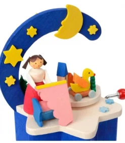 Graupner, décoration de sapin de Noël, Déco Noël enfant Boite A Musique A Manivelle Bleu, Chambre D'Enfant