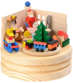Graupner, décoration de sapin de Noël, Déco Noël enfant Boite A Musique Bois, Atelier Du Père Noël