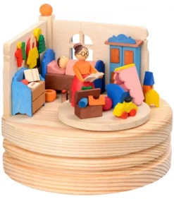 Graupner, décoration de sapin de Noël, Déco Noël enfant Boite A Musique Bois, L'Heure Du Coucher