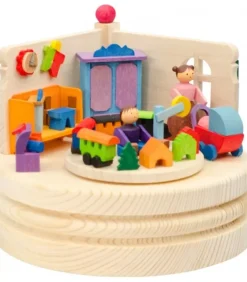 Graupner, décoration de sapin de Noël, Déco Noël enfant Boite A Musique En Bois, Maman Et Ses 2 Enfants