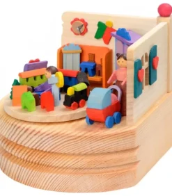 Graupner, décoration de sapin de Noël, Déco Noël enfant Boite A Musique En Bois, Maman Et Ses 2 Enfants