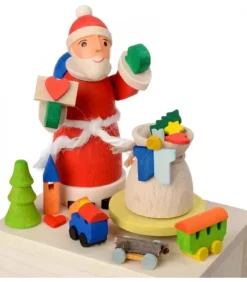 Graupner, décoration de sapin de Noël, Déco Noël enfant Boite A Musique Enfant A Manivelle, Père Noël Et Jouets