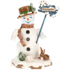 Hubrig, figurines pour enfant Bonhomme De Neige "Risque De Glisser" - Village De Noël Miniature