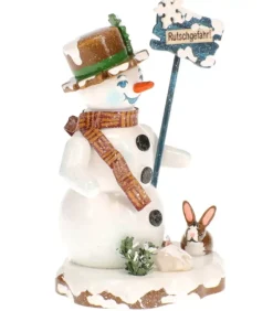 Hubrig, figurines pour enfant Bonhomme De Neige "Risque De Glisser" - Village De Noël Miniature