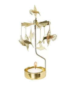 Pluto Produkter, déco de Noël Scandinave Bougeoir Carrousel Colibri En Metal Dore