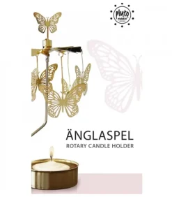 Pluto Produkter, déco de Noël Scandinave Bougeoir Carrousel Papillons Dores