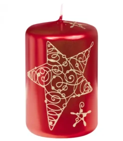 Ewa Kerzen, bougies de Noël et bougies de l'Avent Bougie Décorative De Noël Avec Etoile, 9 Cm