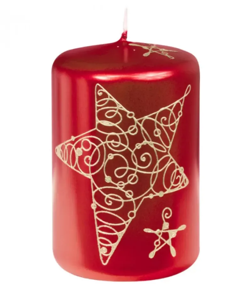 Ewa Kerzen, bougies de Noël et bougies de l'Avent Bougie Décorative De Noël Avec Etoile, 9 Cm