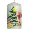 Ewa Kerzen, bougies de Noël et bougies de l'Avent Bougie Décorative De Noël, Motif Vintage Bonhommes De Neige Et Sapin