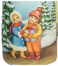 Ewa Kerzen, bougies de Noël et bougies de l'Avent Bougie Décorative De Noël, Motif Vintage Enfant Et Village