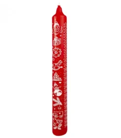 Ewa Kerzen, bougies de Noël et bougies de l'Avent Bougie De L'Avent Graduee Rouge, 24 Jours