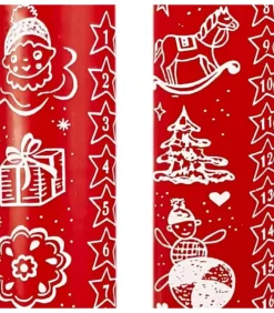 Ewa Kerzen, bougies de Noël et bougies de l'Avent Bougie De L'Avent Graduee Rouge, 24 Jours