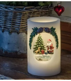 Konstsmide, guirlandes lumineuses de Noël Bougie Led Père Noël Avec Petit Chien