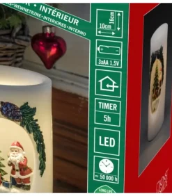 Konstsmide, guirlandes lumineuses de Noël Bougie Led Père Noël Avec Petit Chien