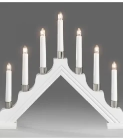 Konstsmide, guirlandes lumineuses de Noël Chandelier À 7 Branches Electrique En Bois Blanc