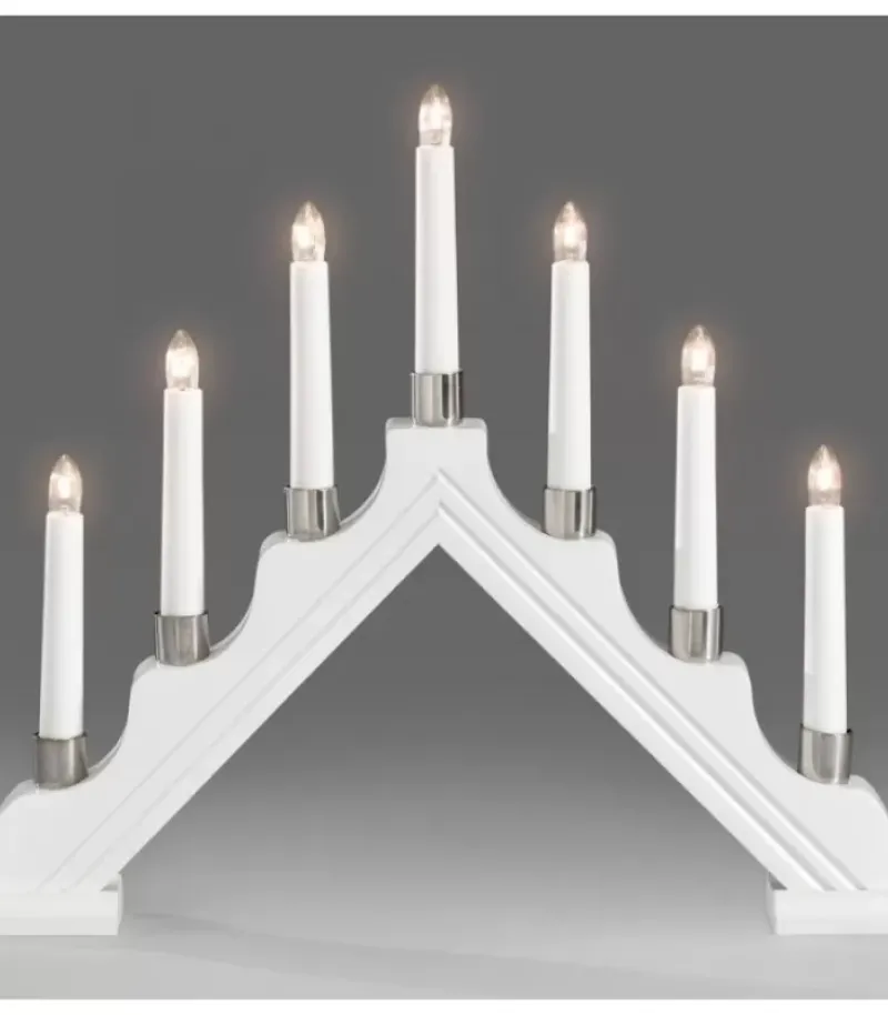 Konstsmide, guirlandes lumineuses de Noël Chandelier À 7 Branches Electrique En Bois Blanc