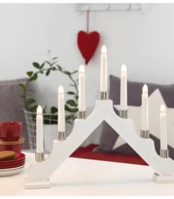 Konstsmide, guirlandes lumineuses de Noël Chandelier À 7 Branches Electrique En Bois Blanc