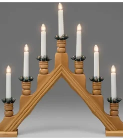 Konstsmide, guirlandes lumineuses de Noël Chandelier 7 Bougies Electriques En Bois De Chene