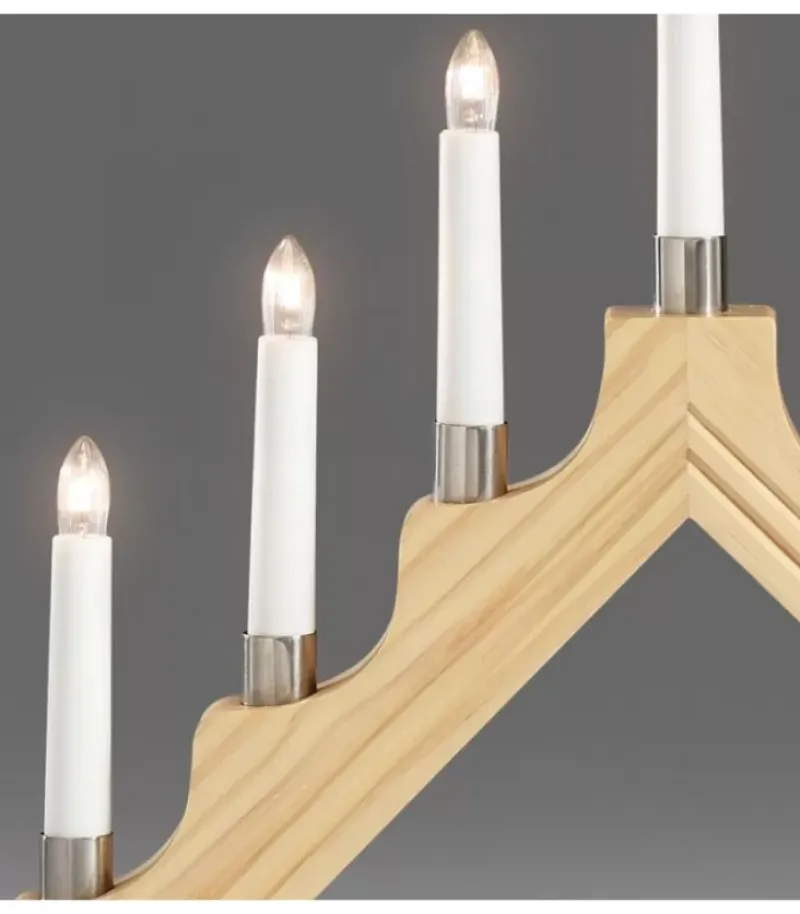 Konstsmide, guirlandes lumineuses de Noël Chandelier De Noël À 7 Branches, Bois Naturel