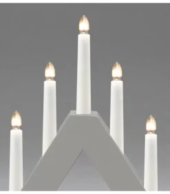 Konstsmide, guirlandes lumineuses de Noël Chandelier En Bois Scandinave, Laque Gris Mat, 7 Ampoules