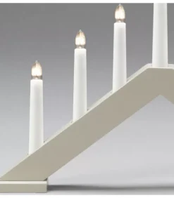 Konstsmide, guirlandes lumineuses de Noël Chandelier Scandinave En Bois, Laque Beige Mat