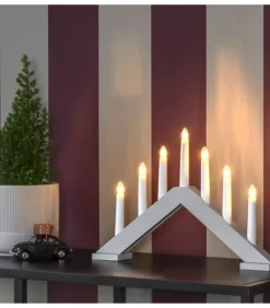 Konstsmide, guirlandes lumineuses de Noël Chandelier Scandinave En Bois, Laque Beige Mat