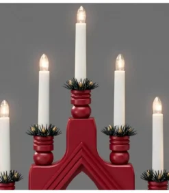 Konstsmide, guirlandes lumineuses de Noël Chandelier Suedois Rouge À 7 Branches