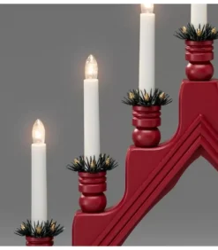 Konstsmide, guirlandes lumineuses de Noël Chandelier Suedois Rouge À 7 Branches