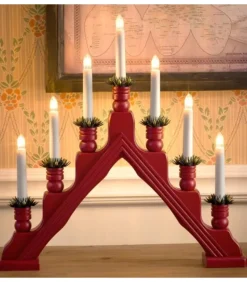 Konstsmide, guirlandes lumineuses de Noël Chandelier Suedois Rouge À 7 Branches