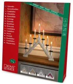 Konstsmide, guirlandes lumineuses de Noël Chandelier Suedois Rouge À 7 Branches