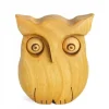 Waldfabrik, photophore en bois et étoile sapin de Noël Chouette En Bois Poli, 6,5 Cm