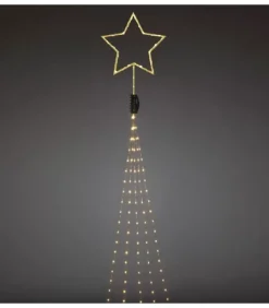 Konstsmide, guirlandes lumineuses de Noël Cime Sapin De Noël, Voile Guirlande Avec Etoile Doree, 274 Diodes Led