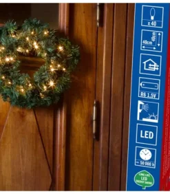 Konstsmide, guirlandes lumineuses de Noël Couronne De Noël Lumineuse Sapin, 45 Cm