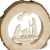 Waldfabrik, photophore en bois et étoile sapin de Noël Crèche De Noël Dans Anneau D'Ecorce De Bois, 10 Cm