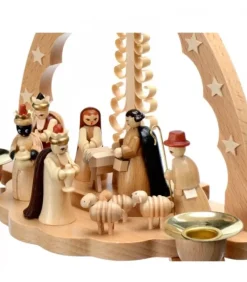 Richard Glasser, Pyramides de Noël allemandes Crèche De Noël En Bois Avec Bougeoir 18 Cm